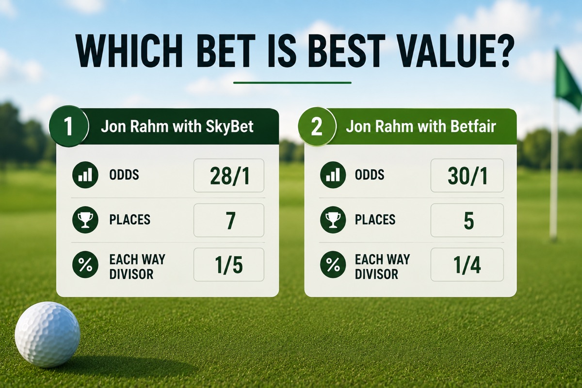 comparing each way betting terms - 28/1 7 places 1/5 vs 30/1 5 places 1/4