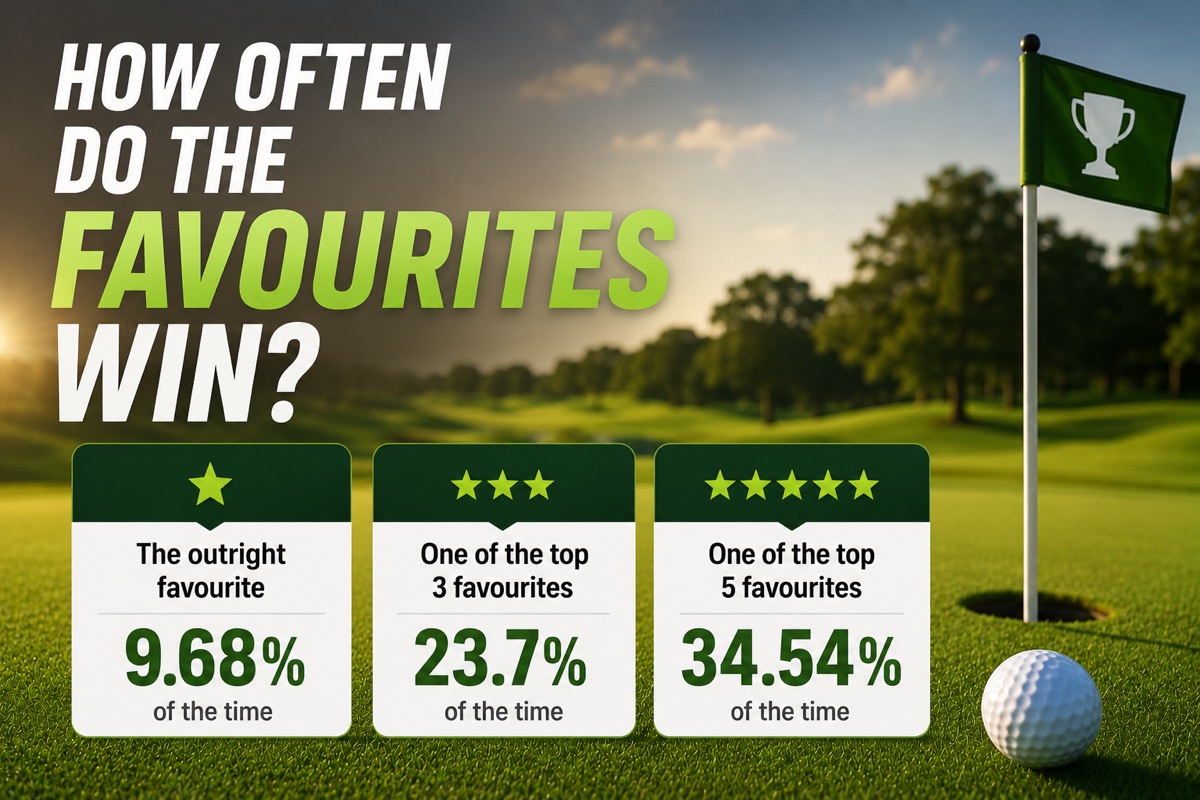 How often do the favourites win - strike rate for the outright, top 3 and top 5 favourites